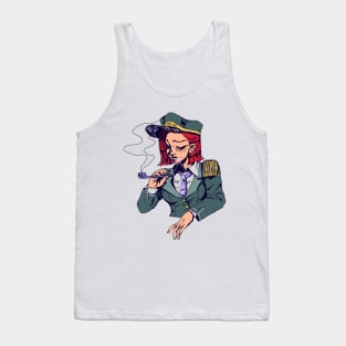 Pipe Smoking Sailor Girl Tank Top